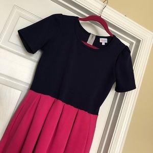 Lularoe Amelia 2-Tone Navy & Hot Pink